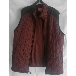 Coleman mens‎ plum black quilted mens zipup vest medium m pockets drawstring
